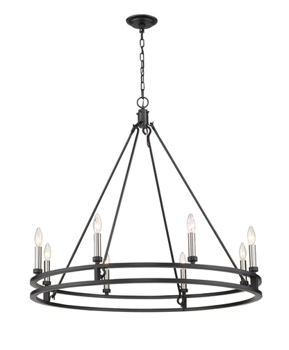 Dennison 8 Light Chandelier Matte Black