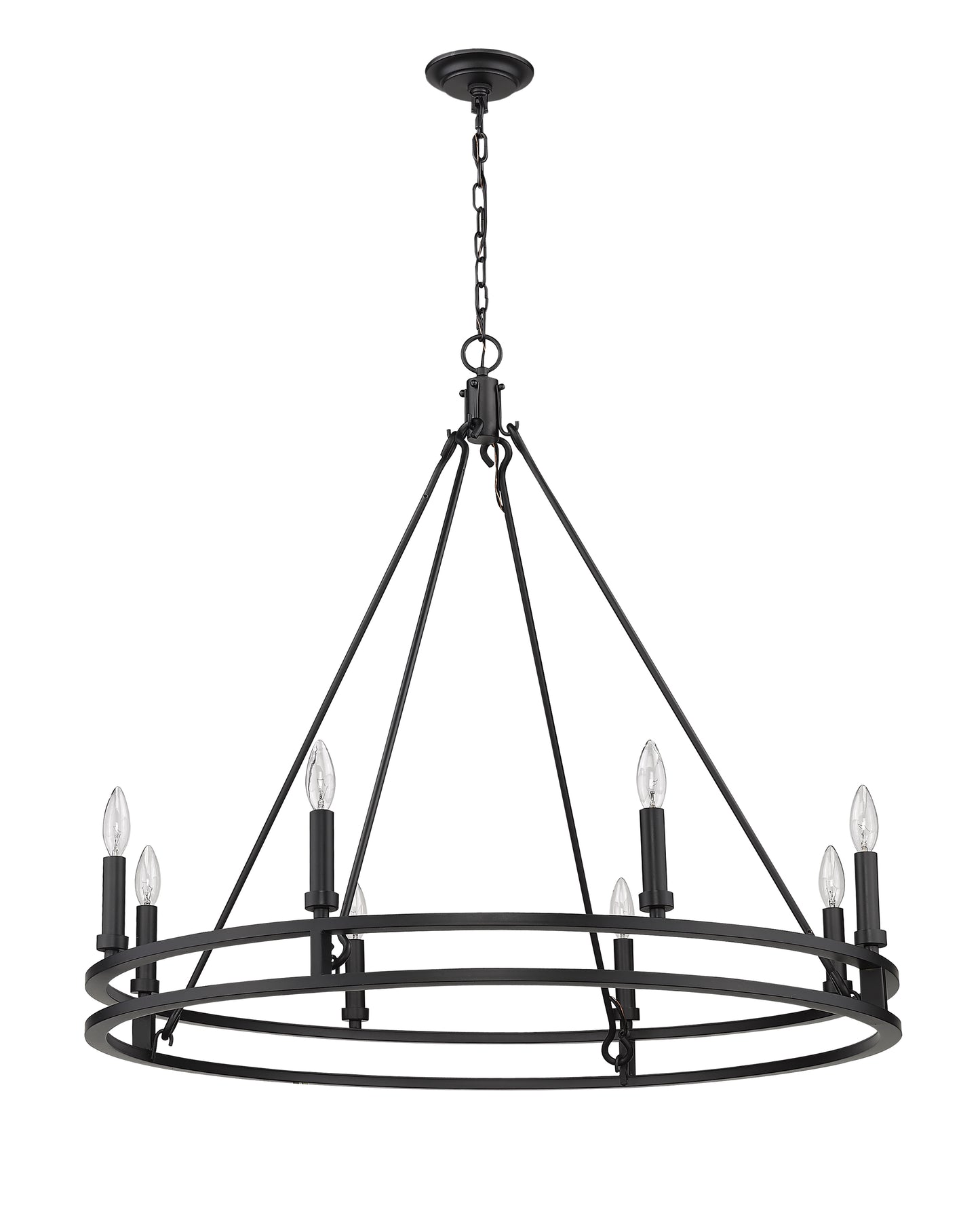Dennison 8 Light Chandelier Matte Black