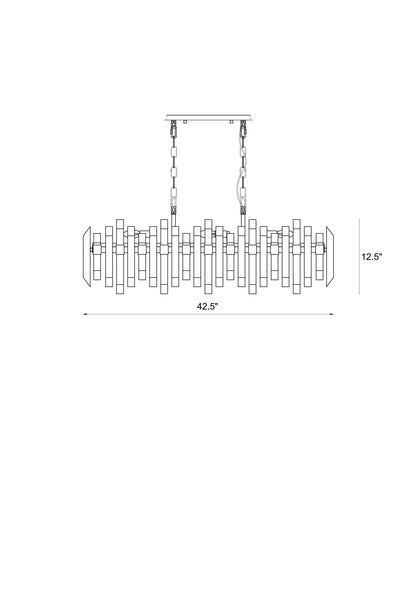 Bova 11 Light Linear Chandelier Polished Nickel