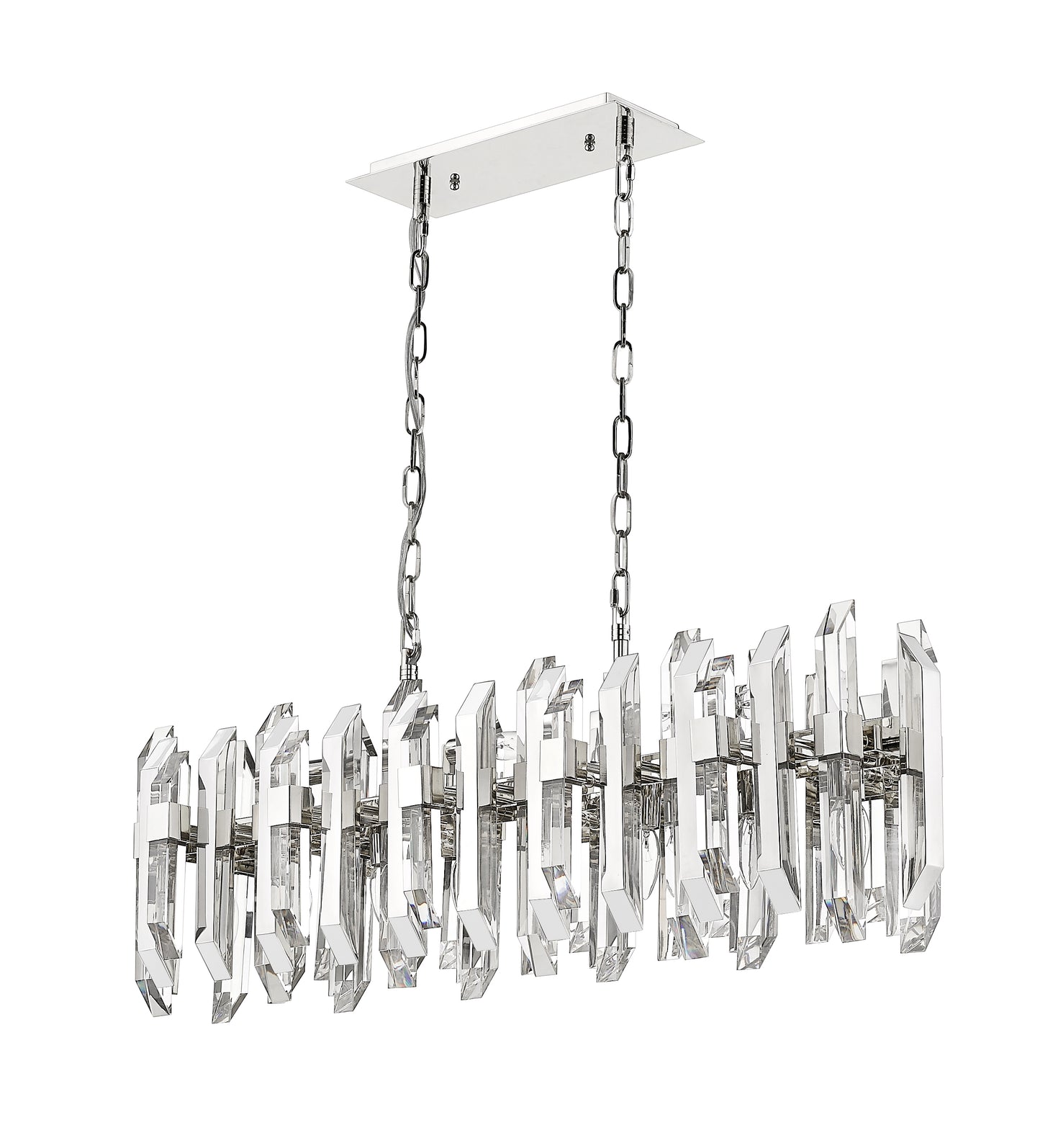 Bova 11 Light Linear Chandelier Polished Nickel