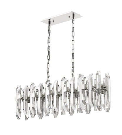 Bova 11 Light Linear Chandelier Polished Nickel