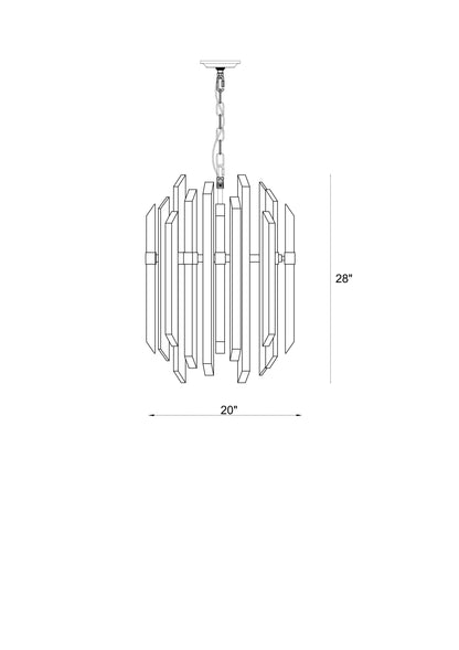 Bova 9 Light Chandelier Polished Nickel