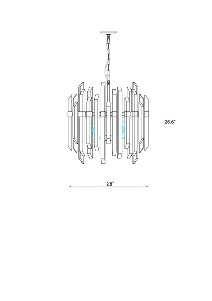 Bova 6 Light Chandelier Polished Nickel
