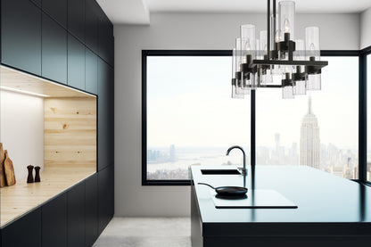 Datus 10 Light Linear Chandelier Matte Black