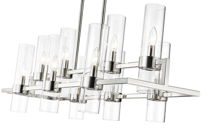 Datus 10 Light Linear Chandelier Polished Nickel