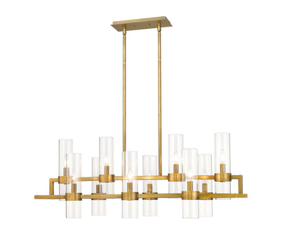 Datus 10 Light Linear Chandelier Rubbed Brass