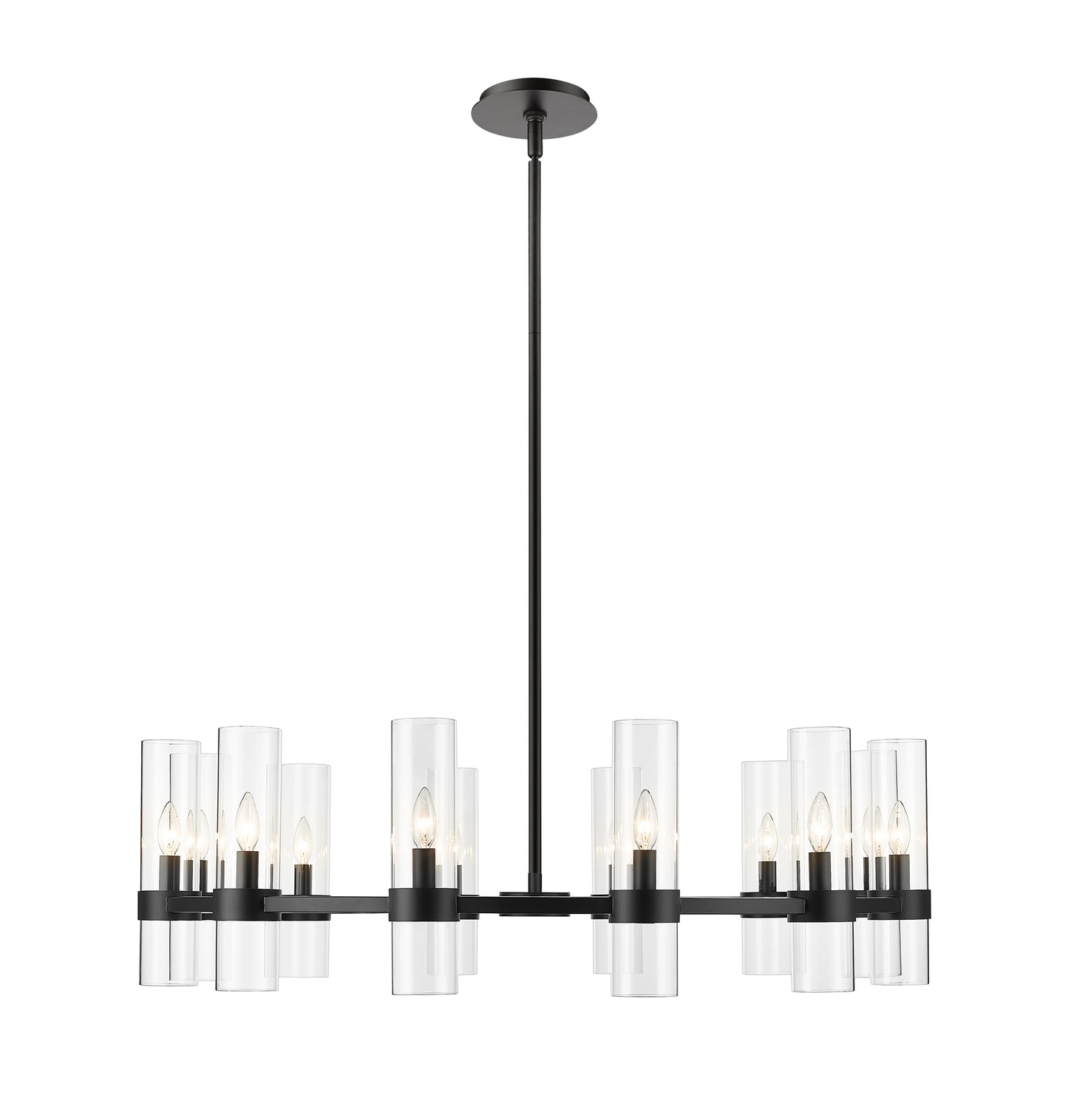 Datus 12 Light Chandelier Matte Black
