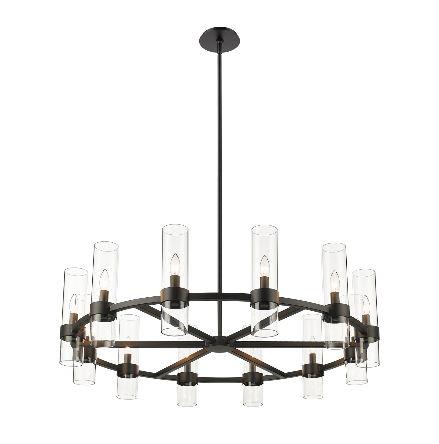 Datus 12 Light Chandelier Matte Black