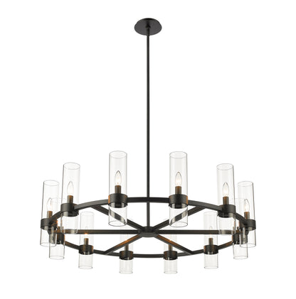 Datus 12 Light Chandelier Matte Black