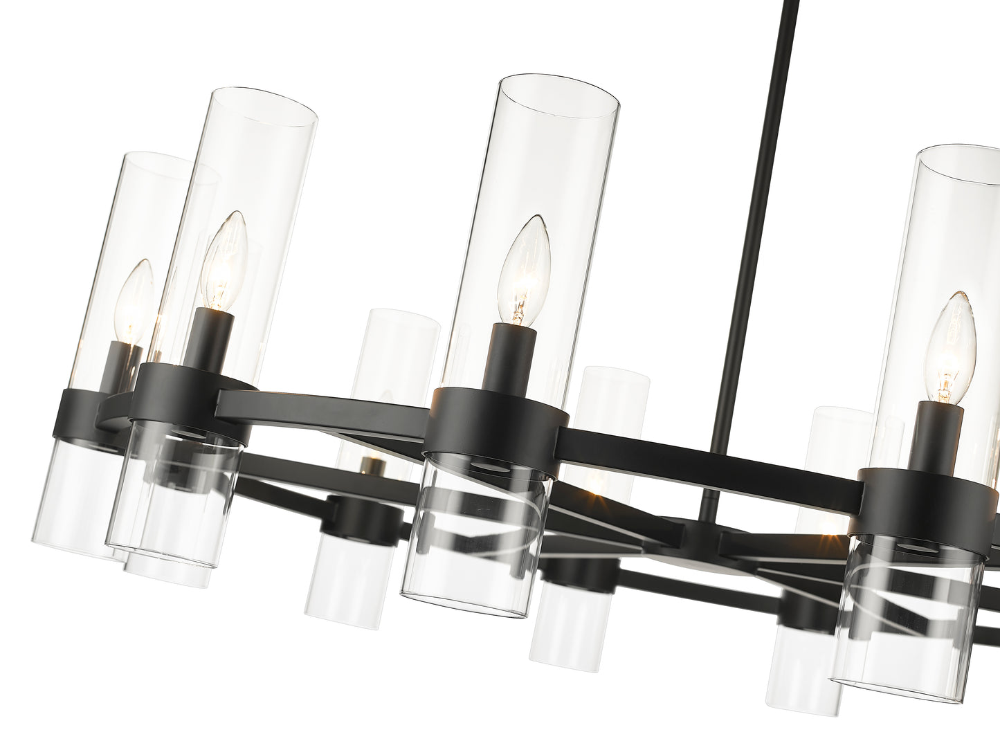 Datus 12 Light Chandelier Matte Black