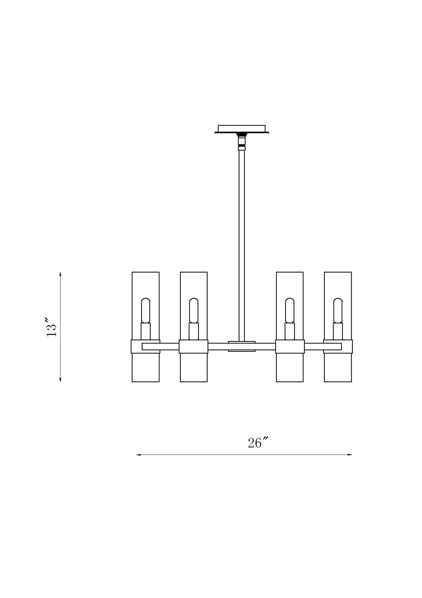 Datus 6 Light Chandelier Rubbed Brass