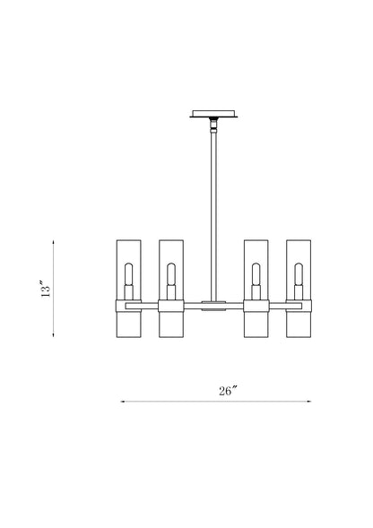 Datus 6 Light Chandelier Rubbed Brass