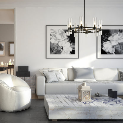 Datus 8 Light Chandelier Matte Black