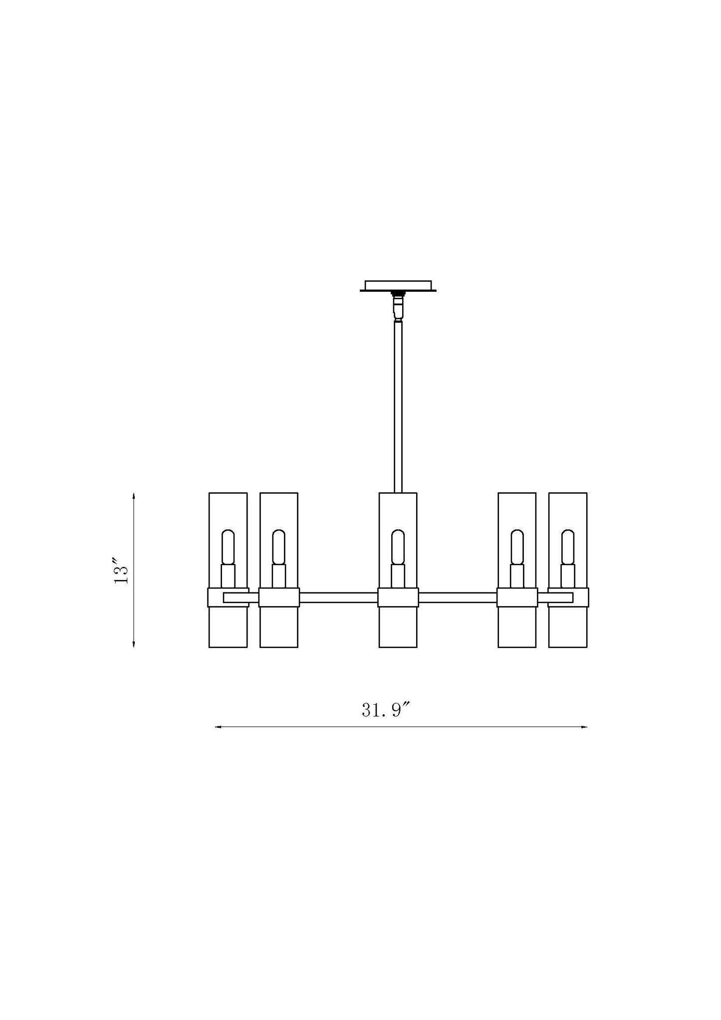 Datus 8 Light Chandelier Polished Nickel