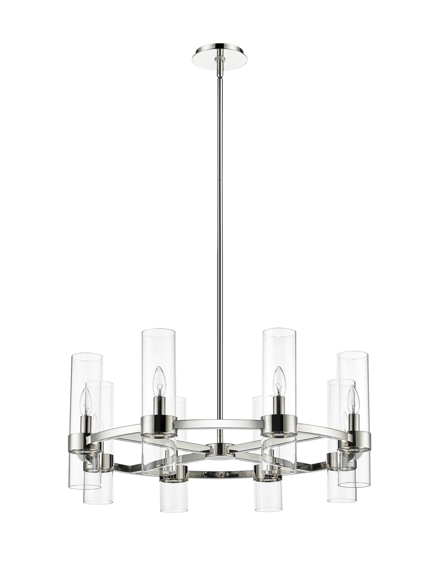 Datus 8 Light Chandelier Polished Nickel