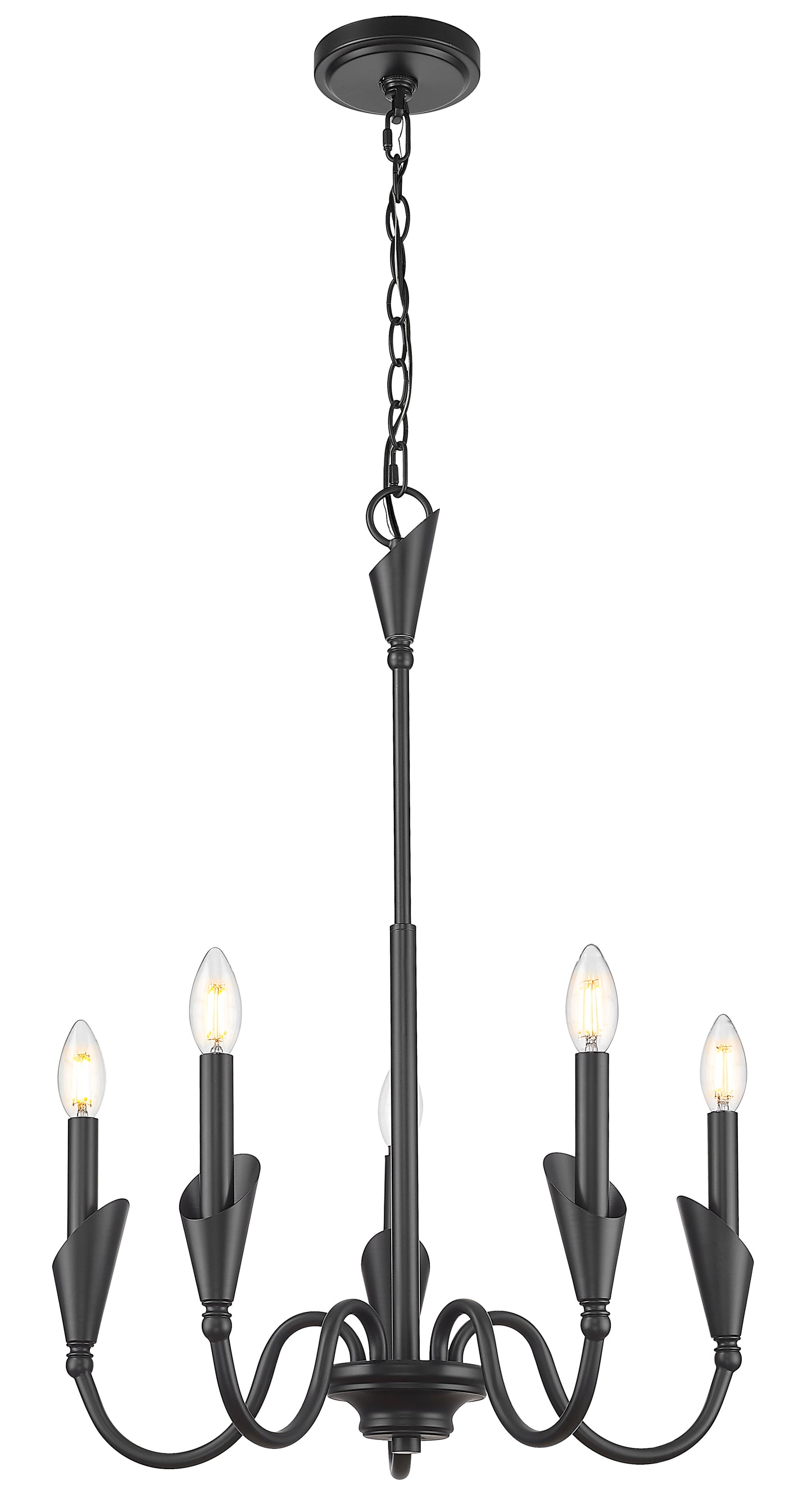 Claudelle 5 Light Chandelier Matte Black