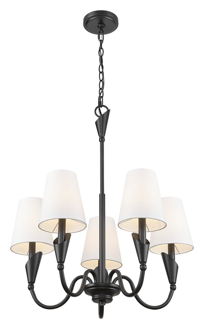 Claudelle 5 Light Chandelier Matte Black