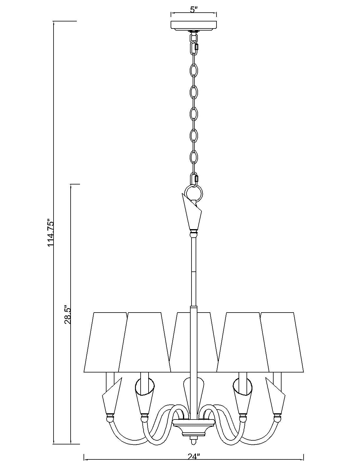 Claudelle 5 Light Chandelier Matte Black
