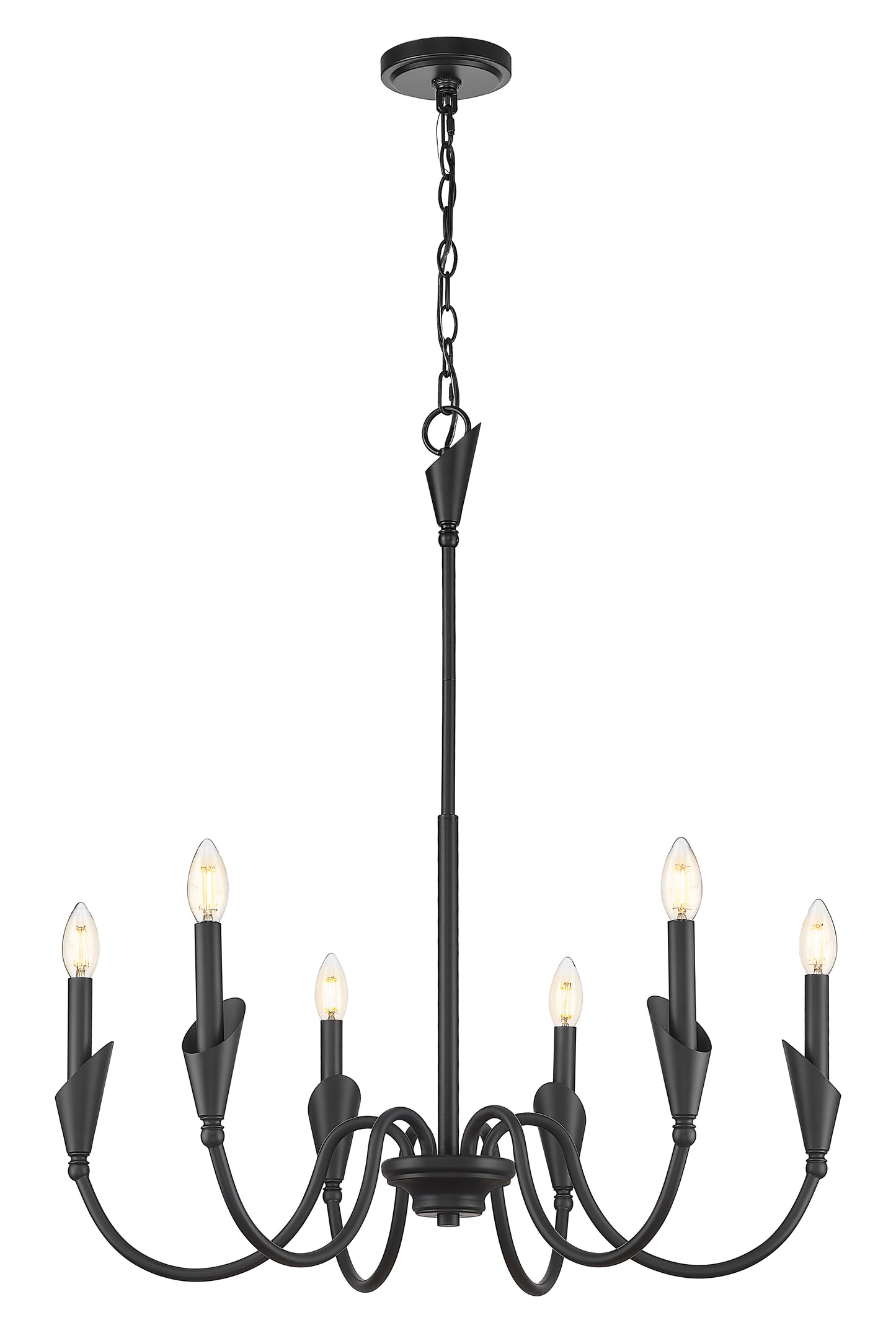 Claudelle 6 Light Chandelier Matte Black