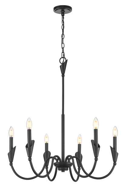 Claudelle 6 Light Chandelier Matte Black