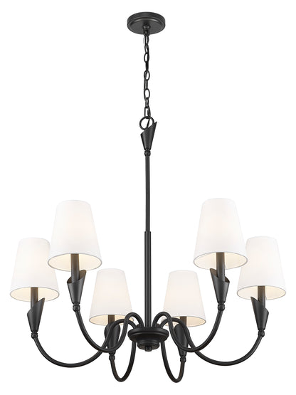 Claudelle 6 Light Chandelier Matte Black