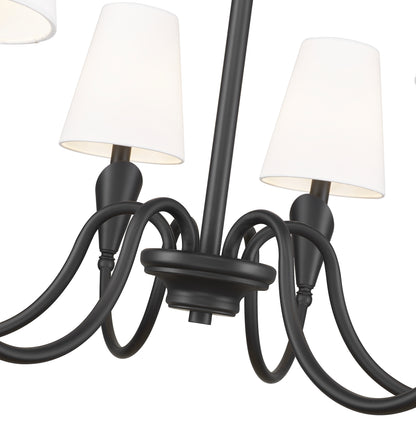 Claudelle 6 Light Chandelier Matte Black