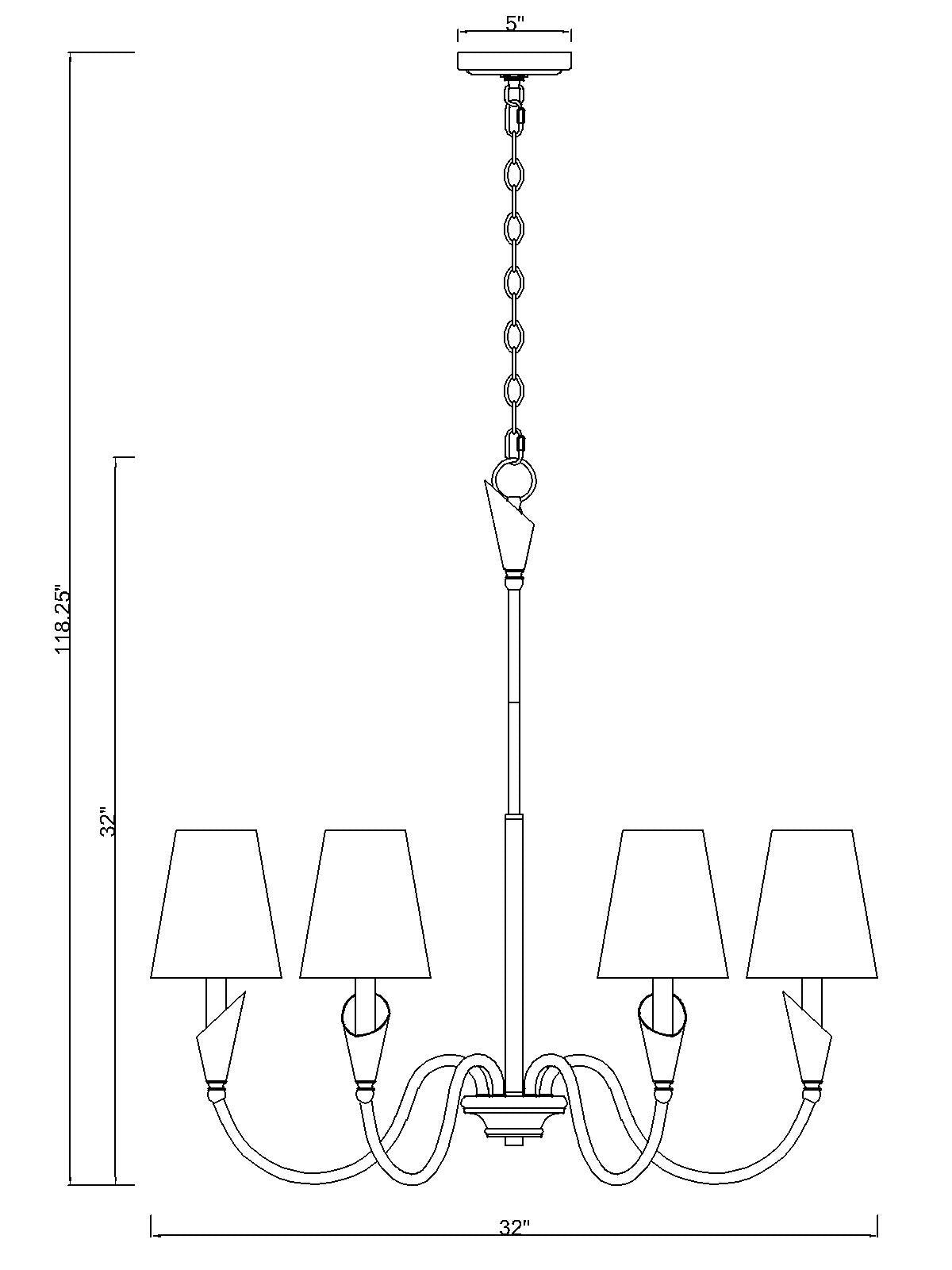 Claudelle 6 Light Chandelier Matte Black