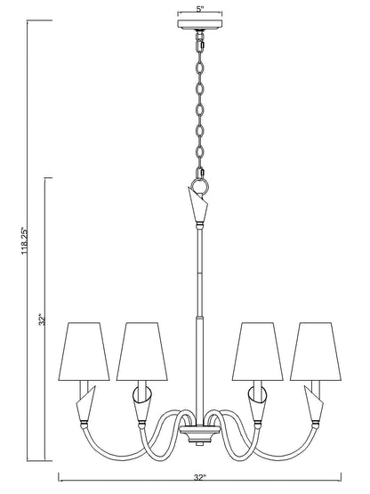 Claudelle 6 Light Chandelier Matte Black