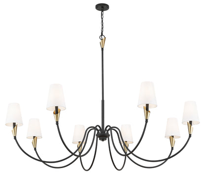 Claudelle 8 Light Chandelier Matte Black + Modern Gold