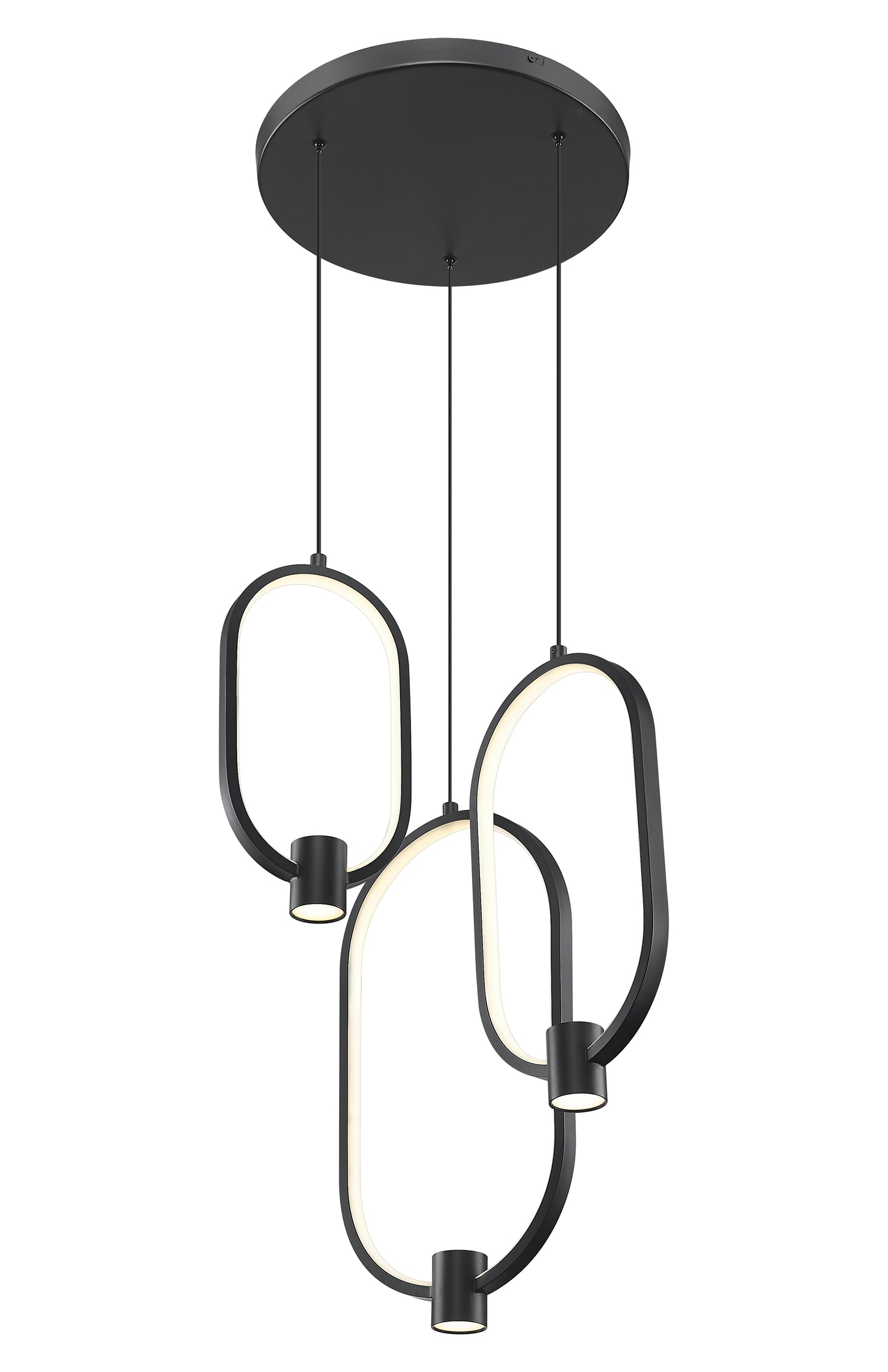 Saros LED 3 Light Chandelier Matte Black
