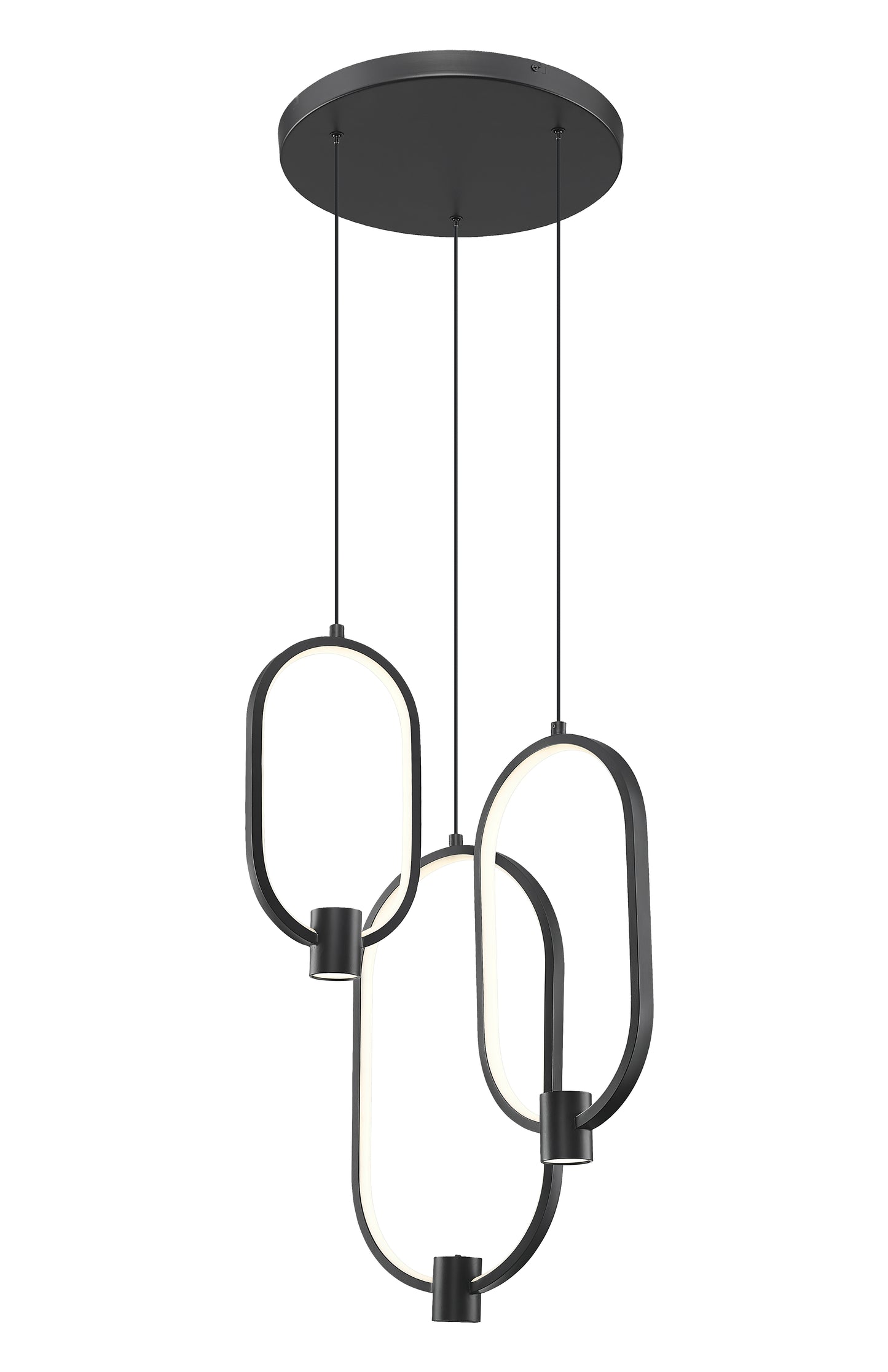 Saros LED 3 Light Chandelier Matte Black