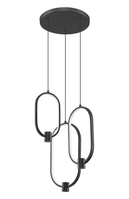 Saros LED 3 Light Chandelier Matte Black