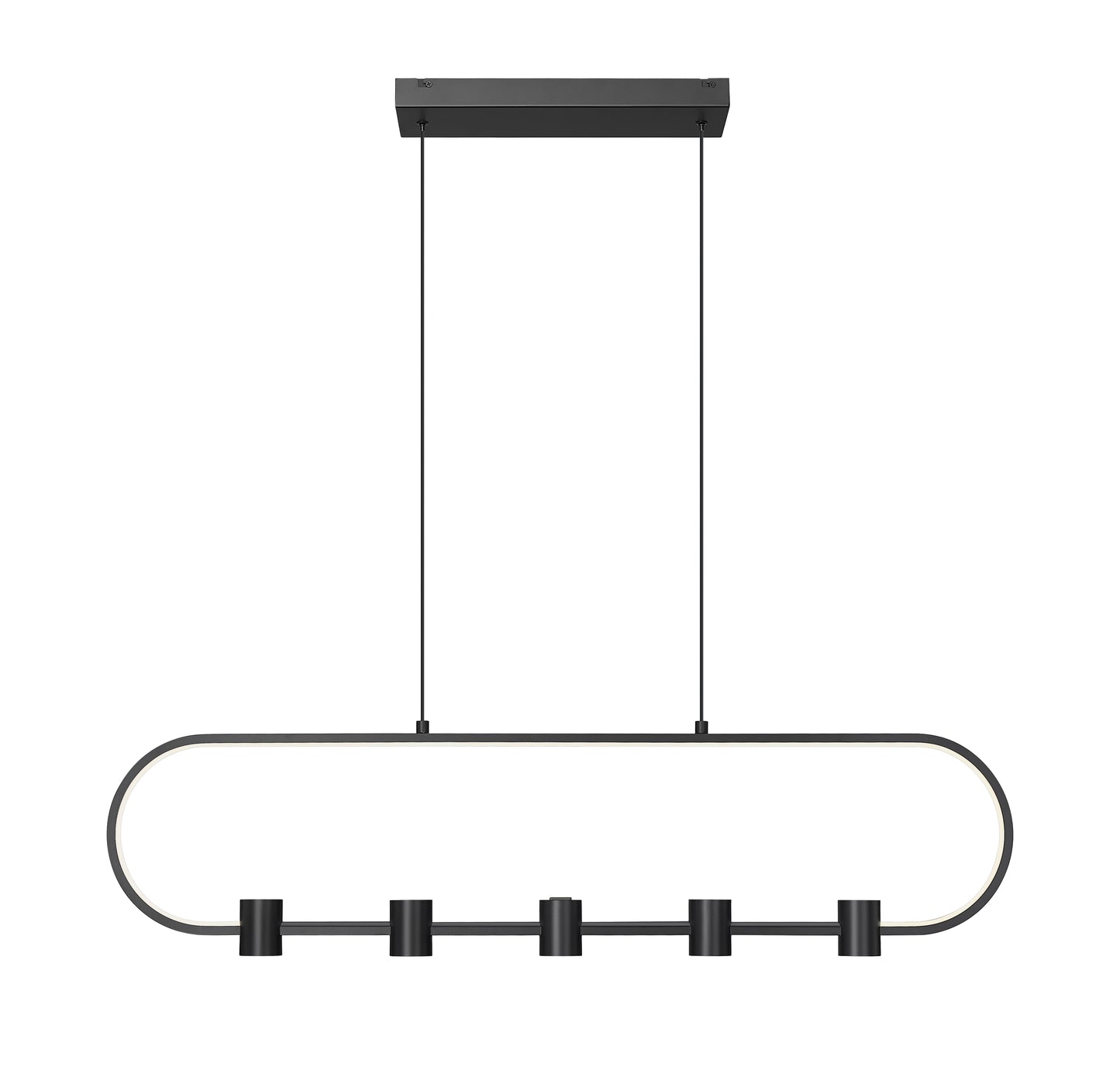 Saros LED 5 Light Linear Chandelier Matte Black