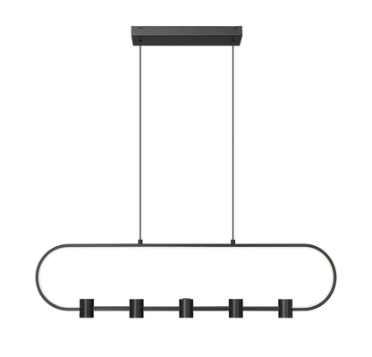 Saros LED 5 Light Linear Chandelier Matte Black