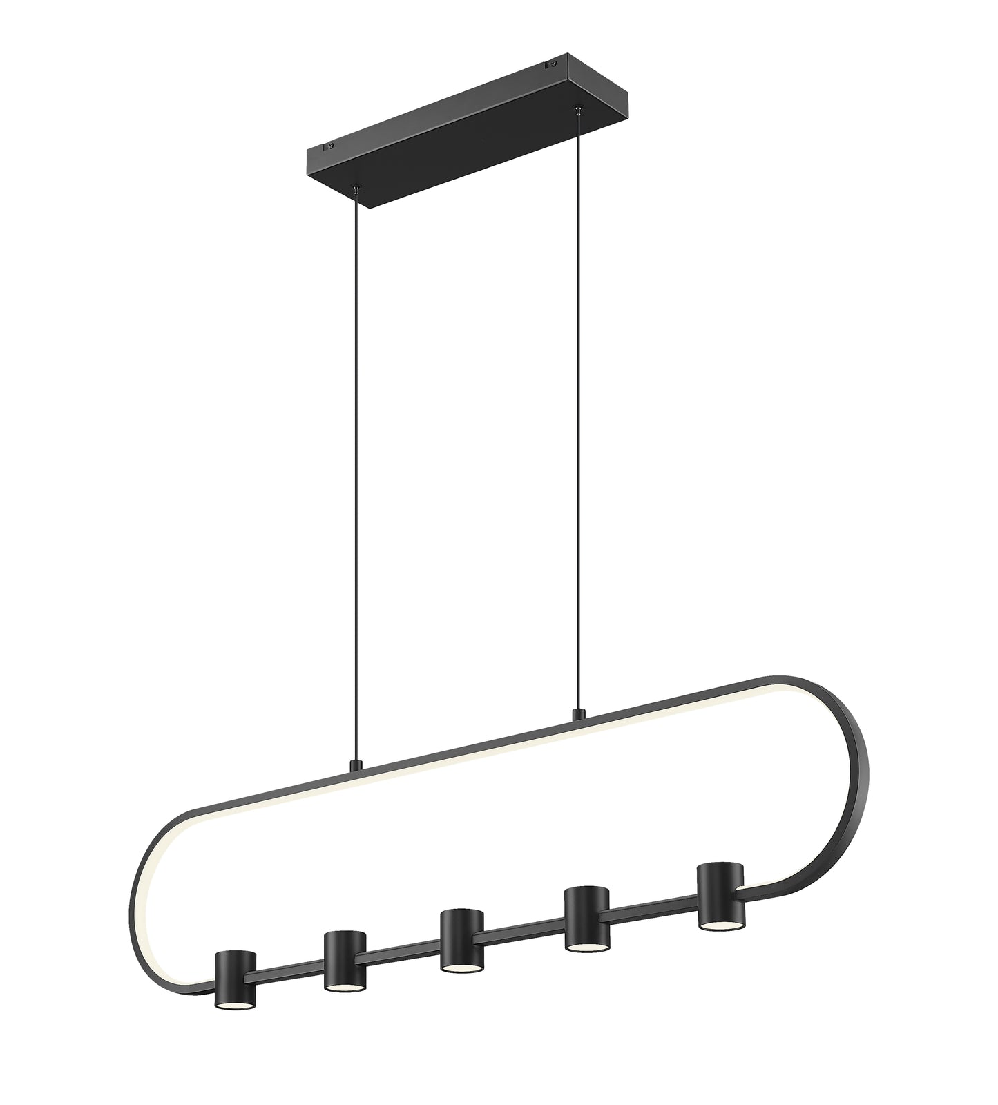 Saros LED 5 Light Linear Chandelier Matte Black