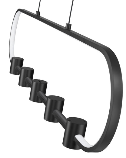 Saros LED 5 Light Linear Chandelier Matte Black