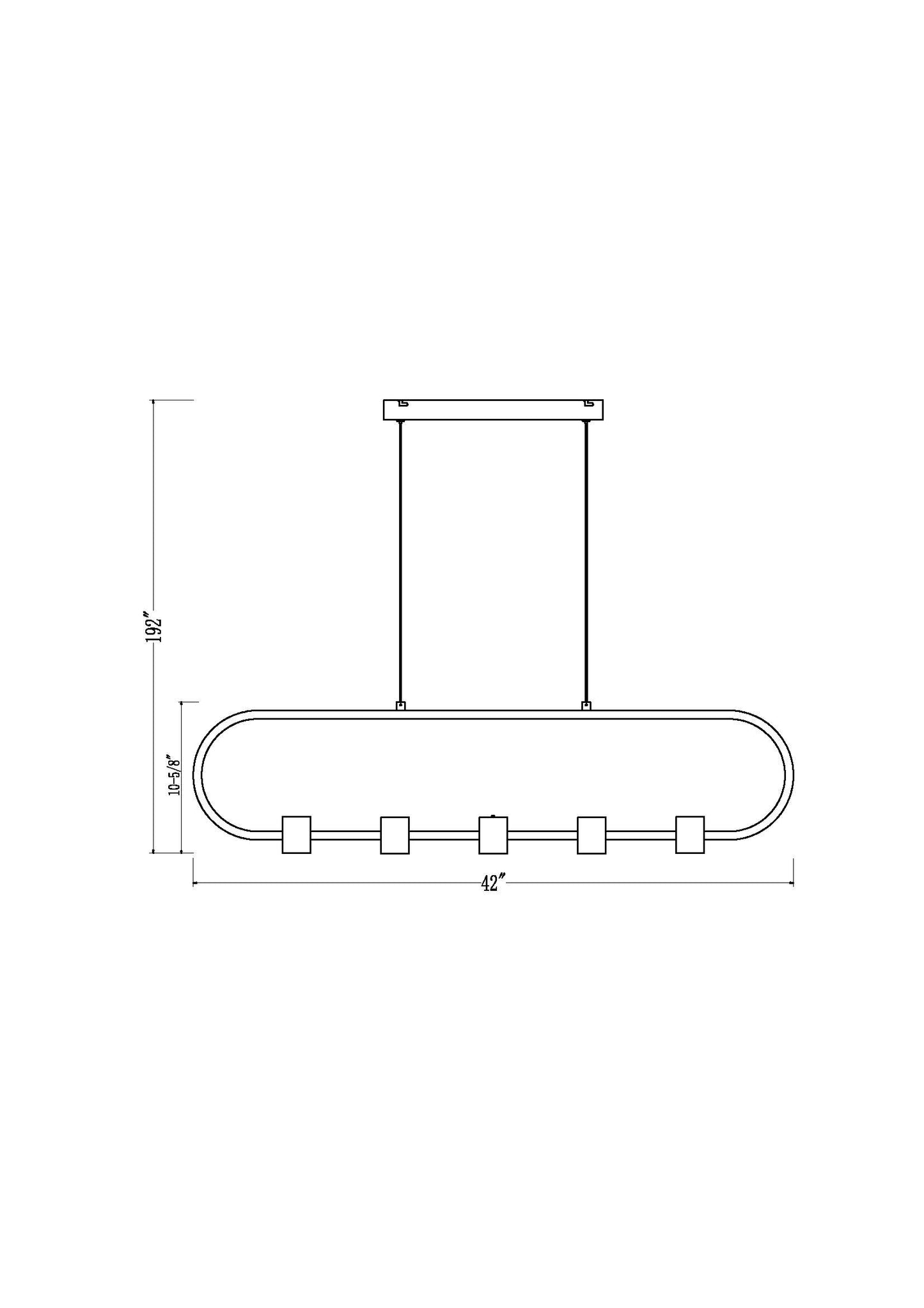 Saros LED 5 Light Linear Chandelier Matte Black