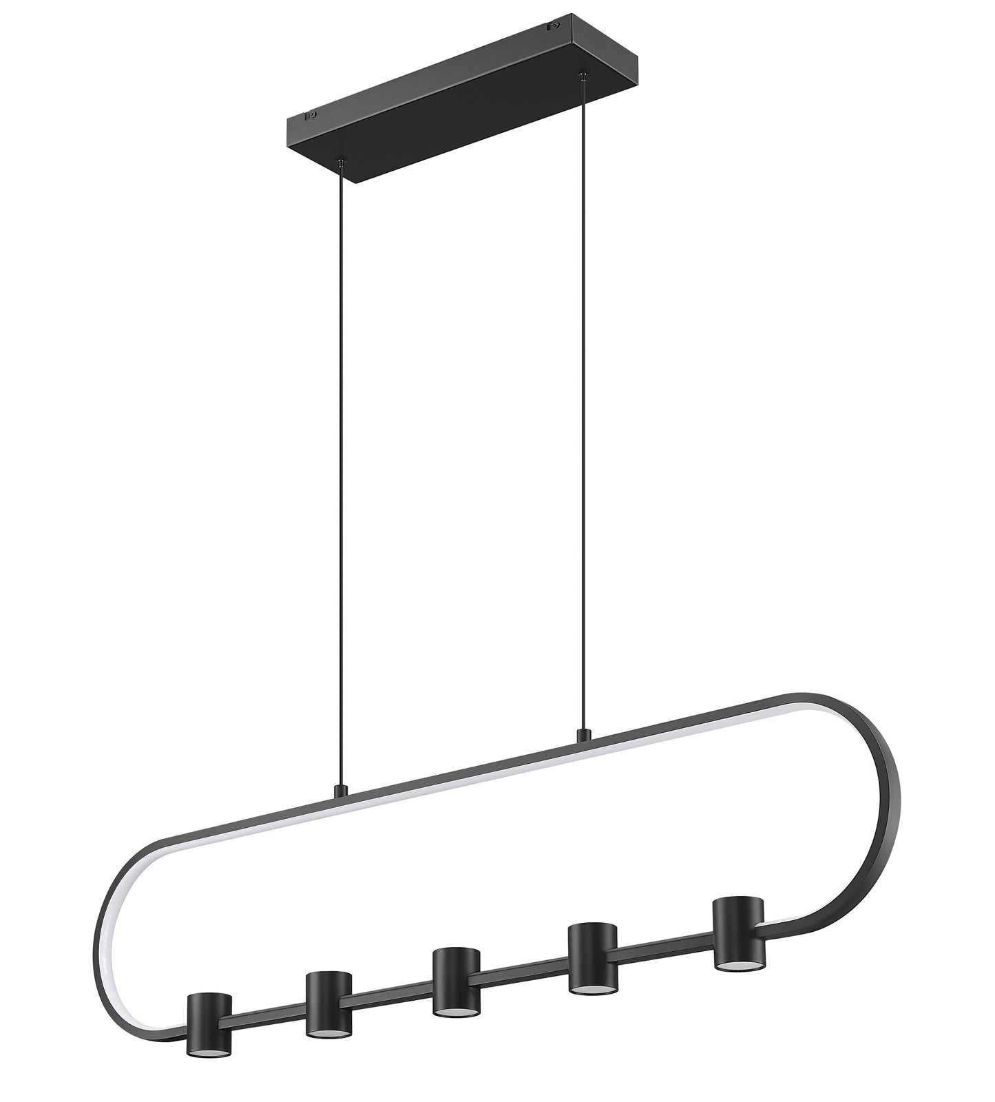 Saros LED 5 Light Linear Chandelier Matte Black