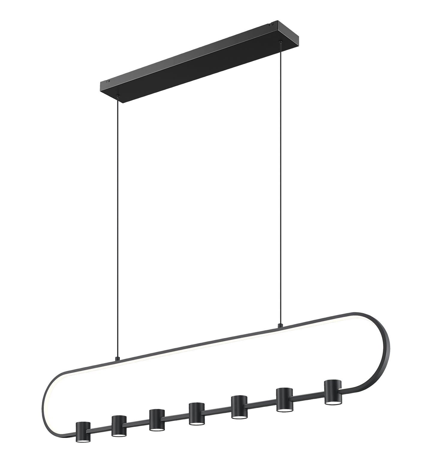 Saros LED 7 Light Linear Chandelier Matte Black