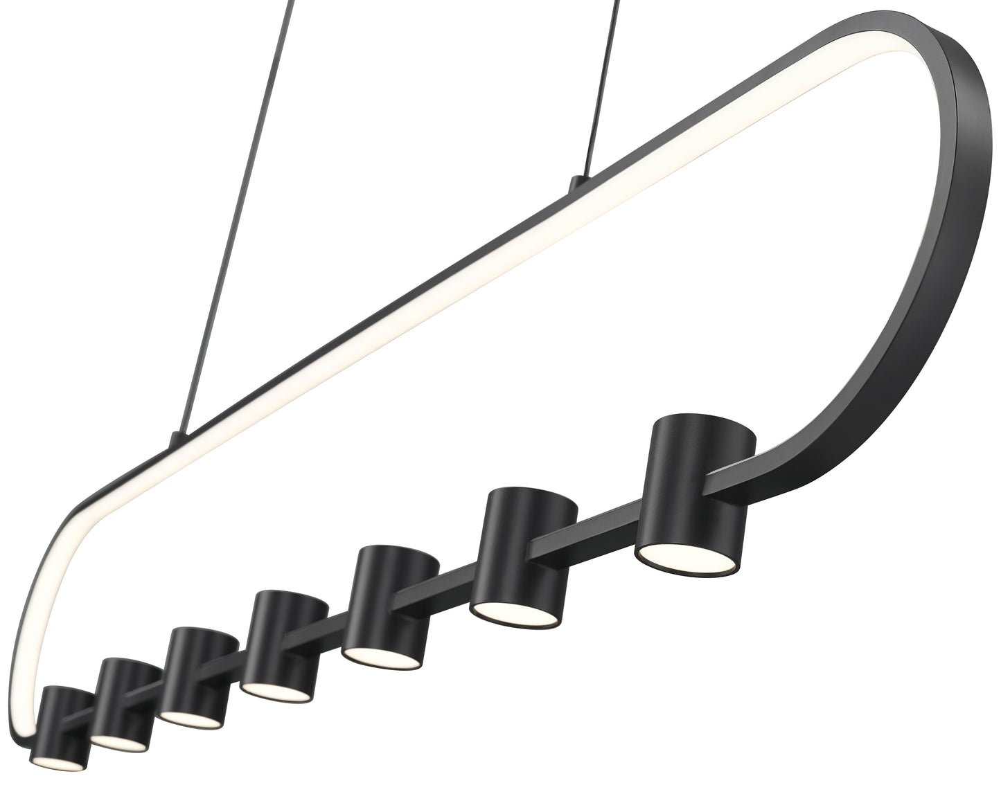 Saros LED 7 Light Linear Chandelier Matte Black