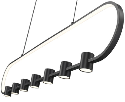 Saros LED 7 Light Linear Chandelier Matte Black