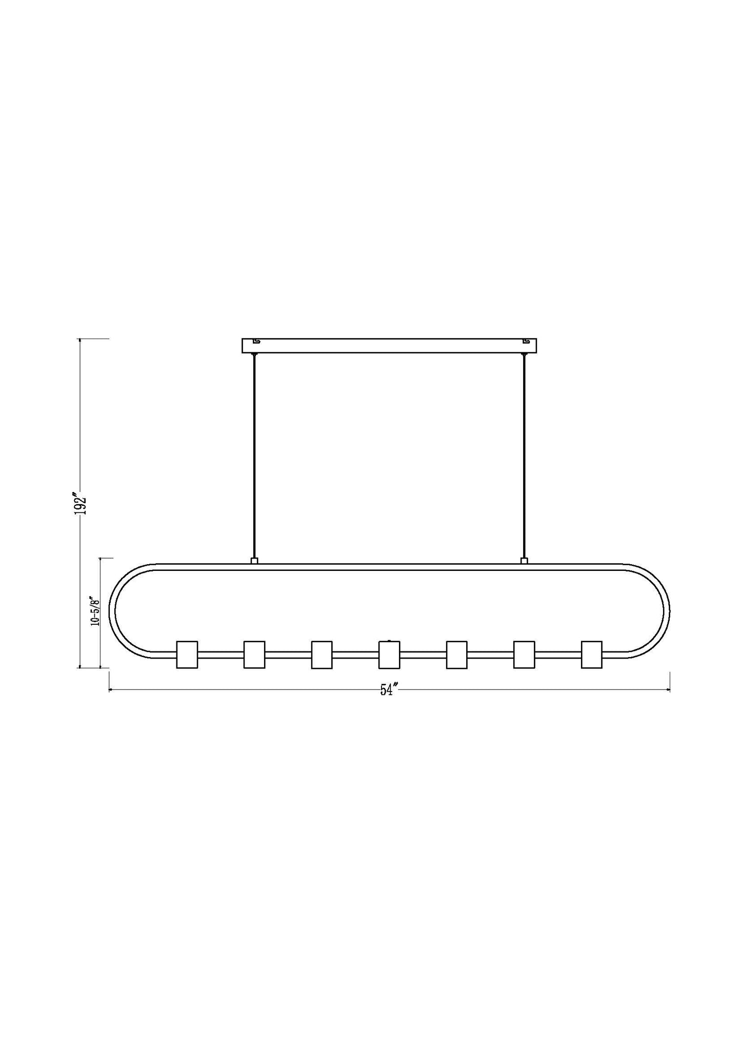 Saros LED 7 Light Linear Chandelier Matte Black