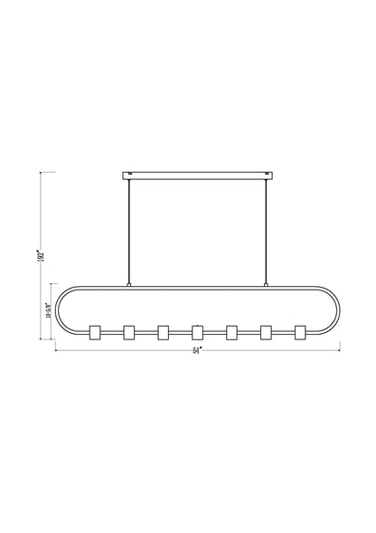 Saros LED 7 Light Linear Chandelier Matte Black