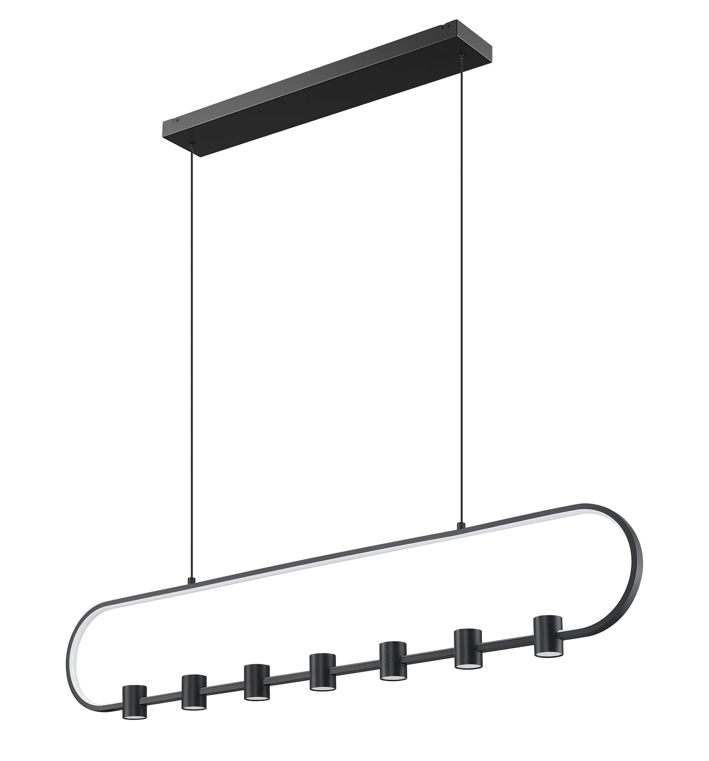 Saros LED 7 Light Linear Chandelier Matte Black