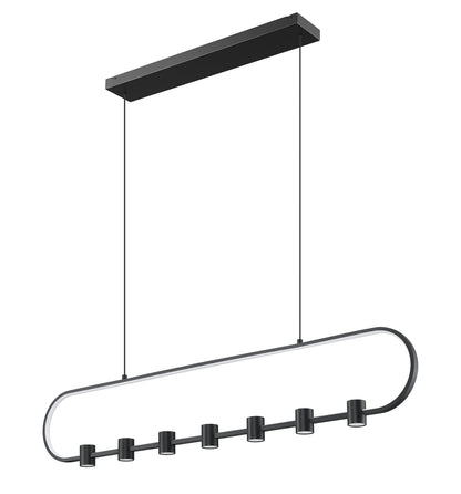 Saros LED 7 Light Linear Chandelier Matte Black