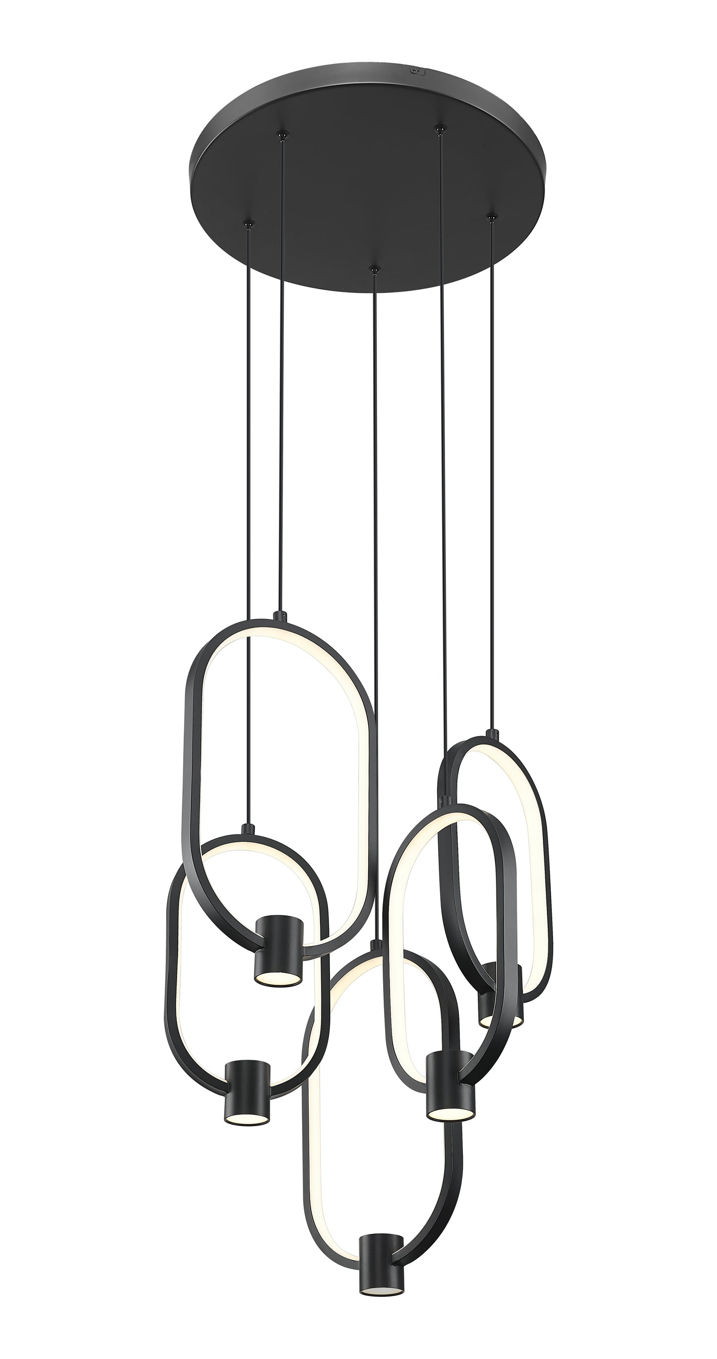 Saros LED 5 Light Chandelier Matte Black
