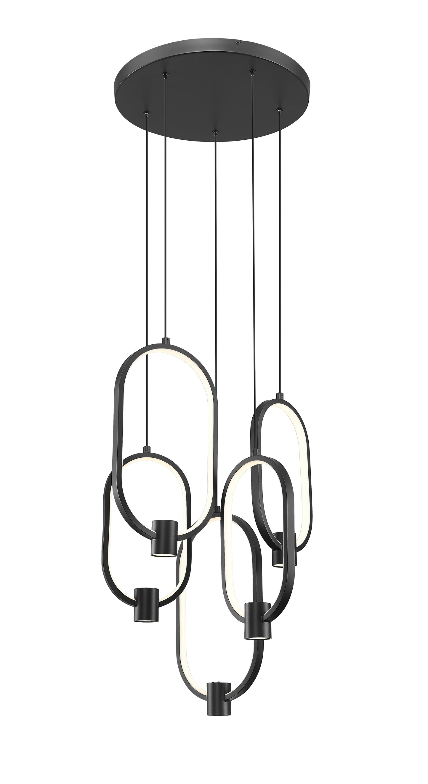 Saros LED 5 Light Chandelier Matte Black