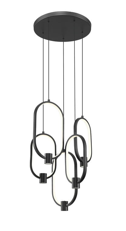 Saros LED 5 Light Chandelier Matte Black