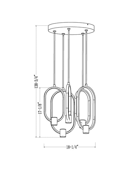 Saros LED 5 Light Chandelier Matte Black