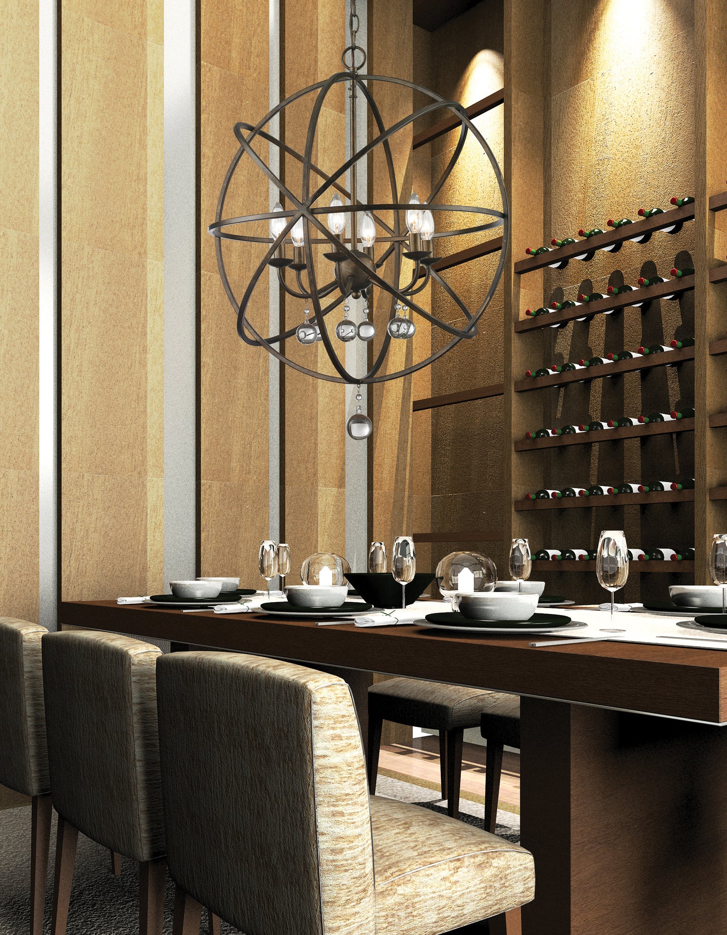 Acadia 6 Light Chandelier Golden Bronze